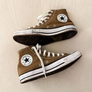 Converse All Star High-Tops in Tan with White Accents